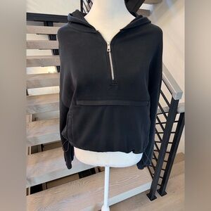 Oysho Soft Touch Y2K Black Half-Zip Sweater with a Hood size XS/S